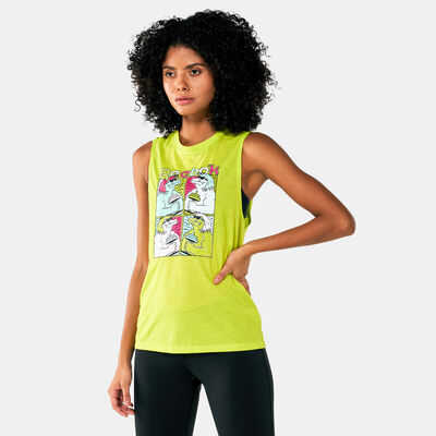 Reebok Women's Training Essentials Mu Quirky Graphic Tank Top yellow Reebok Women's Training Essentials Mu Quirky Graphic Tank Top yellow