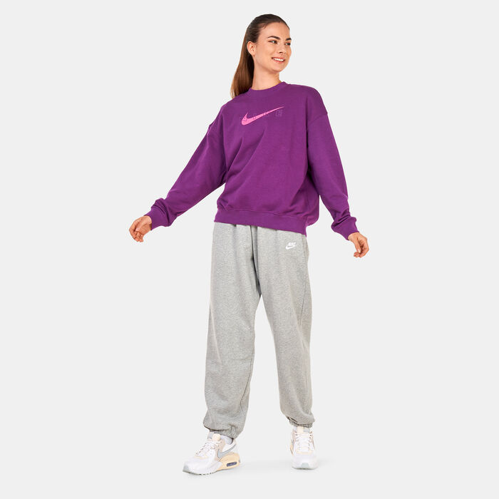 Nike Women's Dri-FIT Get Fit Graphic Sweatshirt Purple Nike Women's Dri-FIT Get Fit Graphic Sweatshirt Purple image number 2