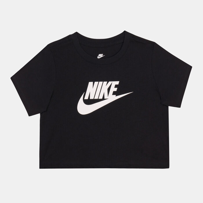 Nike Kids' Sportswear Cropped T-Shirt (Older Kids) Black Nike Kids' Sportswear Cropped T-Shirt (Older Kids) Black image number 0