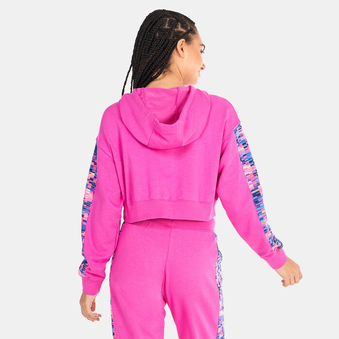 Nike Women's Dri-FIT Allover Print Hoodie Pink Nike Women's Dri-FIT Allover Print Hoodie Pink image number 1
