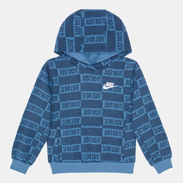 Nike Kids' Sportswear Textured Club Fleece Hoodie Blue Nike Kids' Sportswear Textured Club Fleece Hoodie Blue image number 0