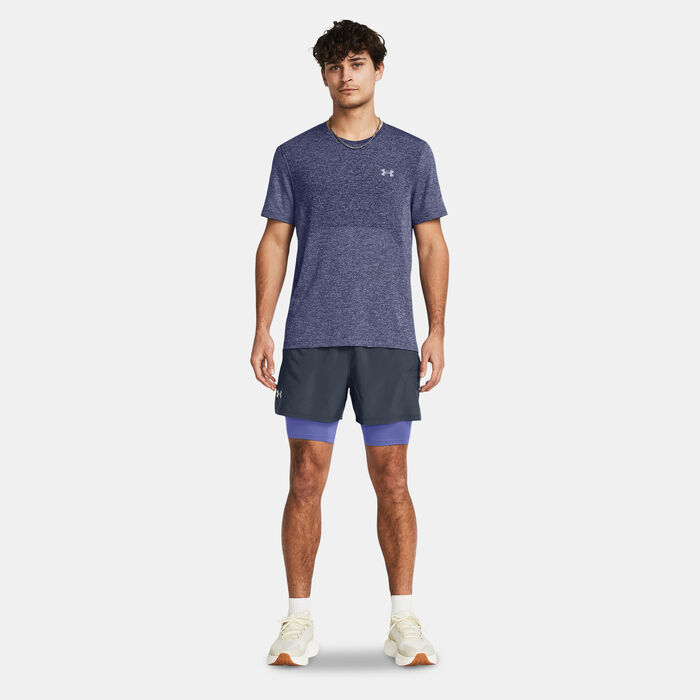 Under Armour Men's Launch 2-in-1 Running Shorts Grey image number 2
