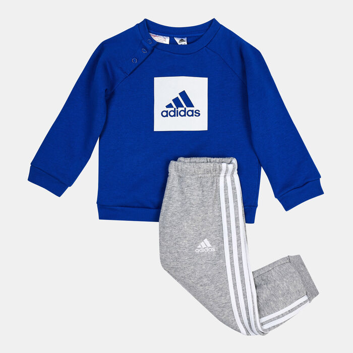 adidas Kids' 3-Stripes Fleece Sweatshirt and Sweatpants Set Blue image number 0