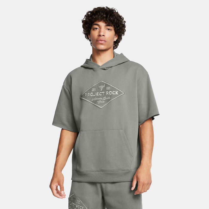 Under Armour Men's Project Rock Short-Sleeve Training Hoodie Green Under Armour Men's Project Rock Short-Sleeve Training Hoodie Green image number 0