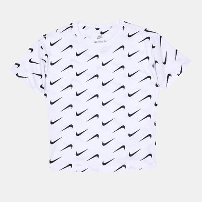 Nike Kids' Allover Swoosh Print T-Shirt White