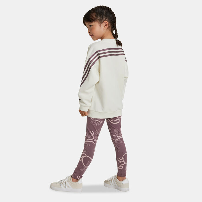 adidas Kids' Disney Minnie and Daisy Sweatshirt and Sweatpants Set (Younger Kids) White image number 1