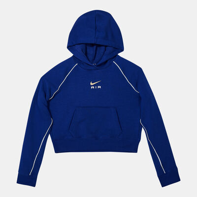 Nike Kids' Air French Terry Crop Hoodie (Older Kids) Blue
