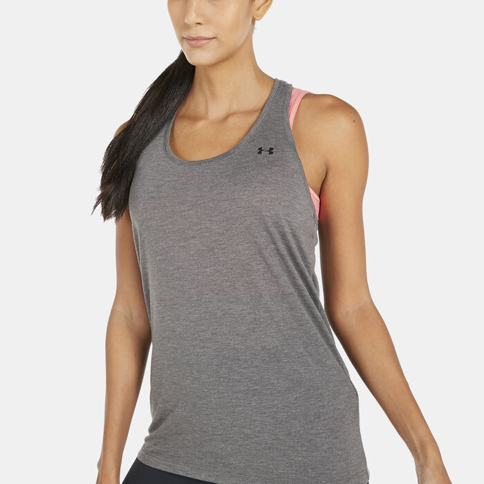 Under Armour Women's Threadborne Tank Top Grey Under Armour Women's Threadborne Tank Top Grey image number 3