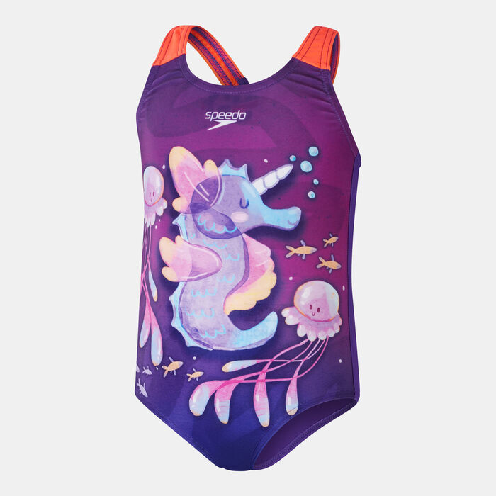 Speedo Kids' Digital Printed One-Piece Swimsuit Purple Speedo Kids' Digital Printed One-Piece Swimsuit Purple image number 0