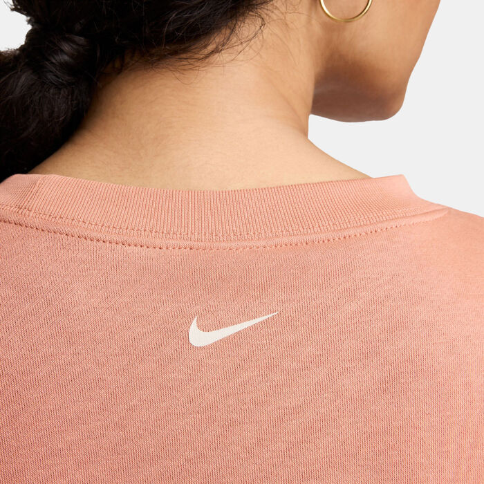 Nike Women's Sportswear Oversized Fleece Sweatshirt Brown image number 4