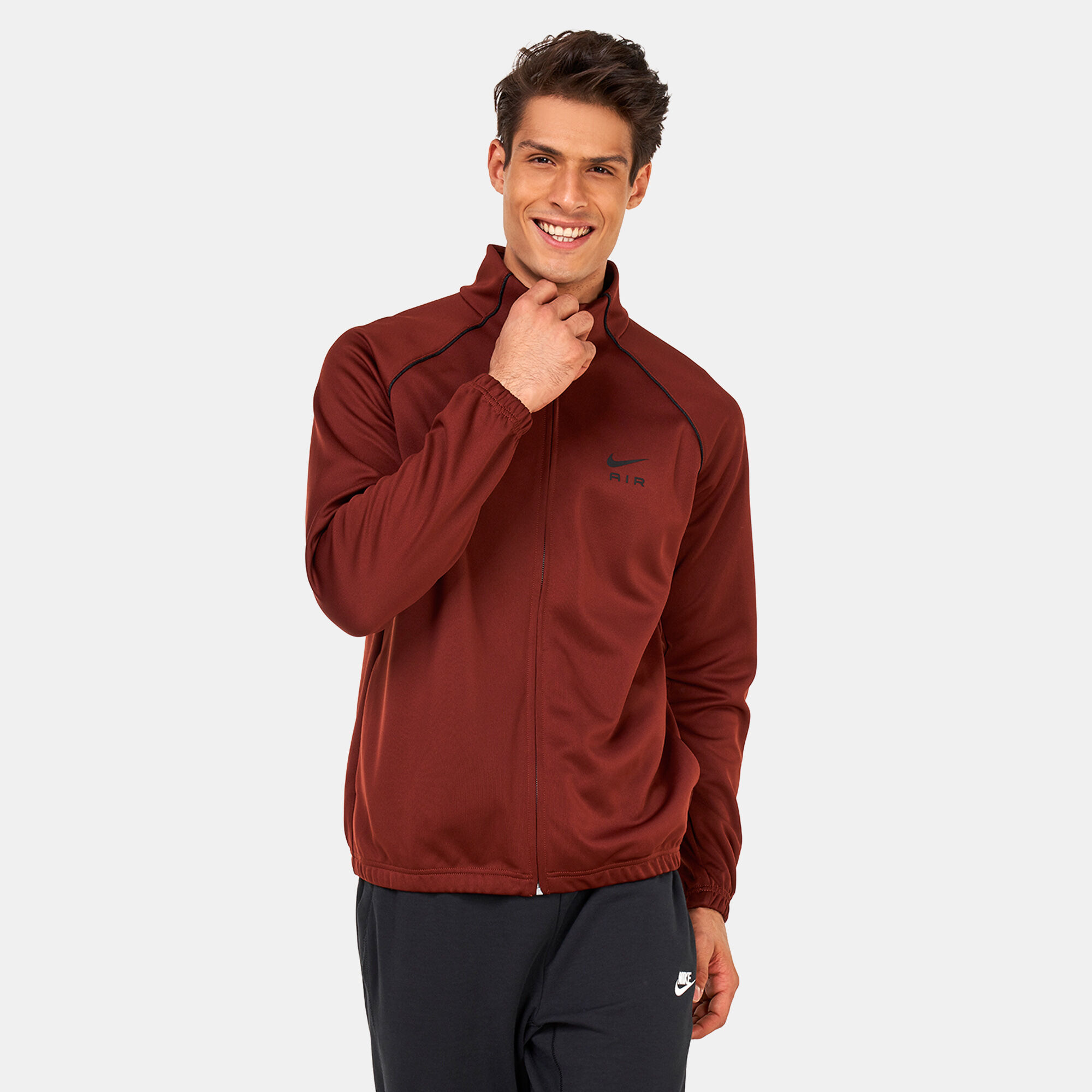 Men s Sportswear Air Poly Knit Jacket Brown Nike in Qatar SSS