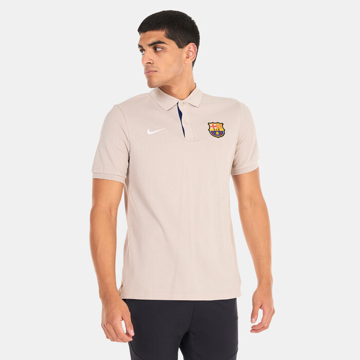 Nike Men's F.C. Barcelona Polo Shirt Beige Nike Men's F.C. Barcelona Polo Shirt Beige image number 0