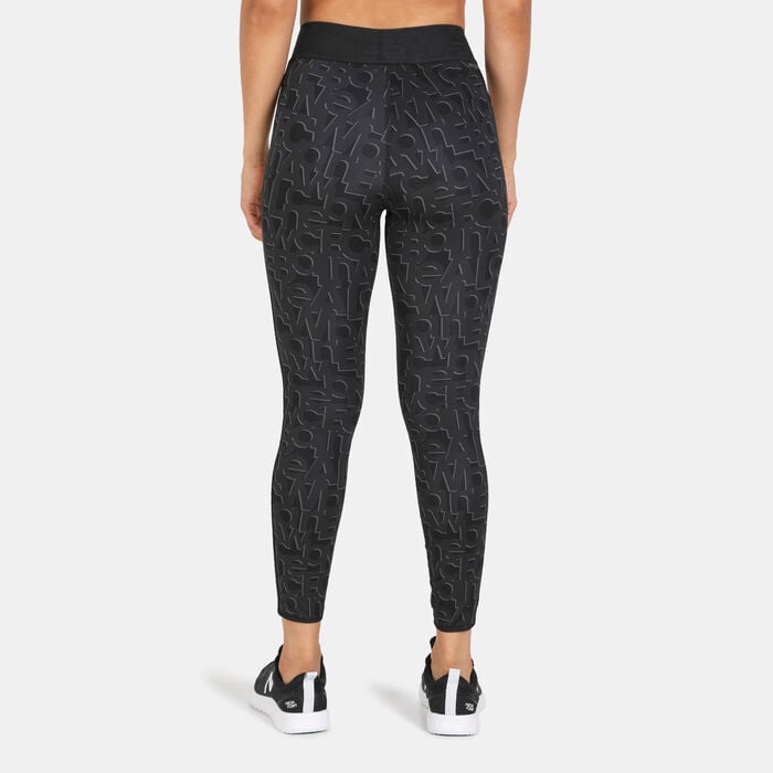 New Balance Women's Relentless Printed High Rise 7/8 Leggings Black New Balance Women's Relentless Printed High Rise 7/8 Leggings Black image number 1