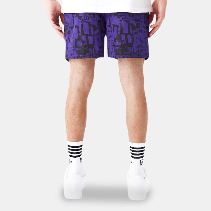 New Era Men's NBA Los Angeles Lakers Allover Print Shorts Purple New Era Men's NBA Los Angeles Lakers Allover Print Shorts Purple image number 1