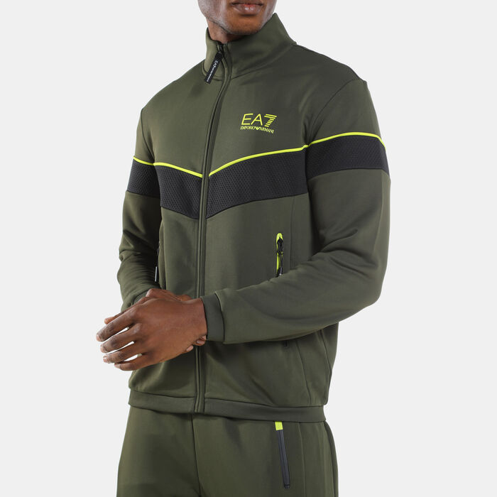 EA7 Emporio Armani Men's Train Athletic Colourblock Jacket Green EA7 Emporio Armani Men's Train Athletic Colourblock Jacket Green image number 3