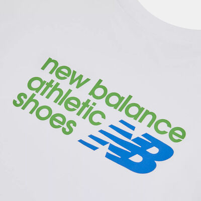 New Balance Kids' Linear Athletics Colourblock T-Shirt White
