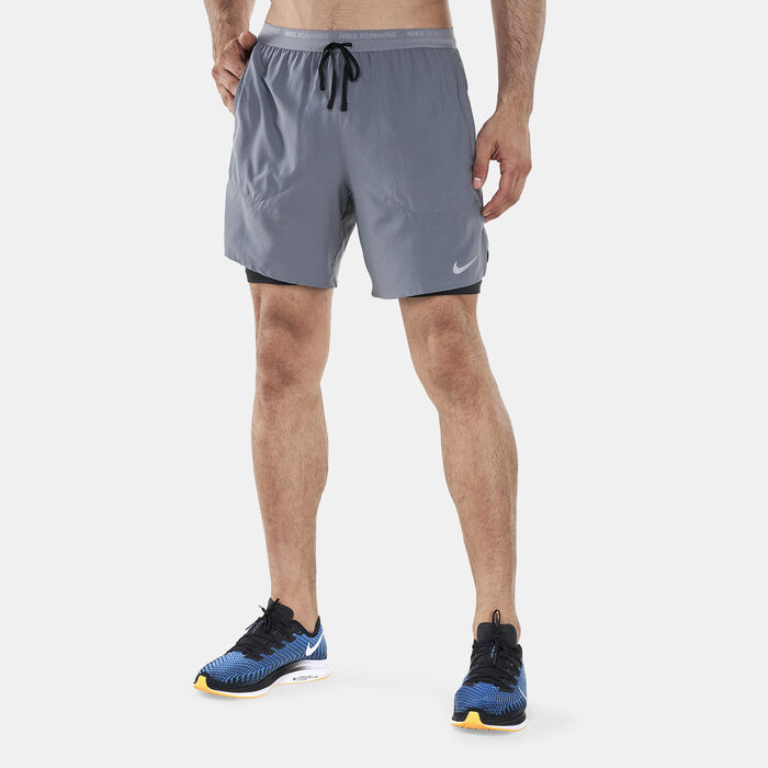 Nike Men's Stride Dri-FIT 2-in-1 Running Shorts Grey image number 0