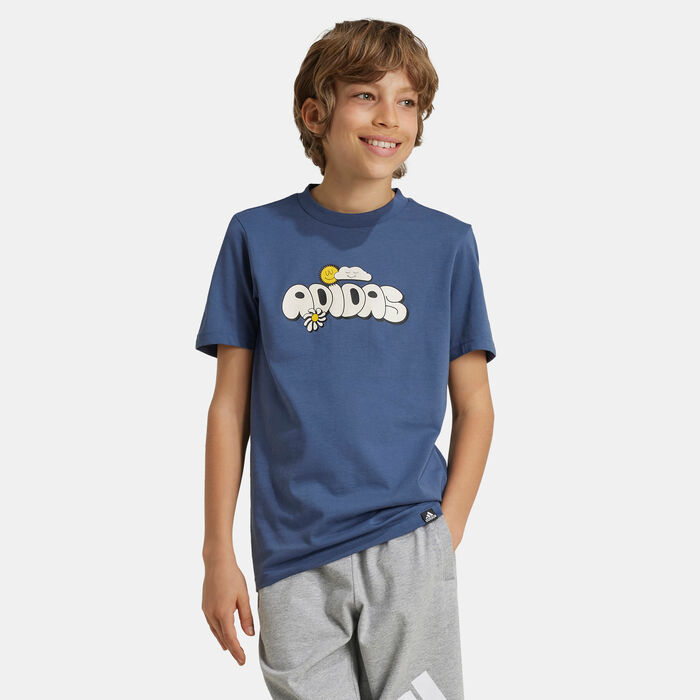 adidas Kids' Doodle Graphic T-Shirt (Older Kids) Grey adidas Kids' Doodle Graphic T-Shirt (Older Kids) Grey image number 0