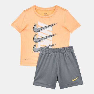 Nike Kids' Dri-FIT T-Shirt And Shorts Set Grey