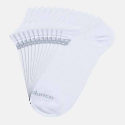New Balance Performance Flat Knit No Show Socks (6 Pack) White