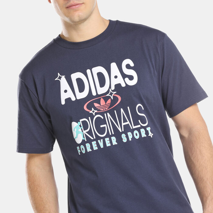 adidas Originals Men's Originals Forever Sport T-Shirt Blue adidas Originals Men's Originals Forever Sport T-Shirt Blue image number 3