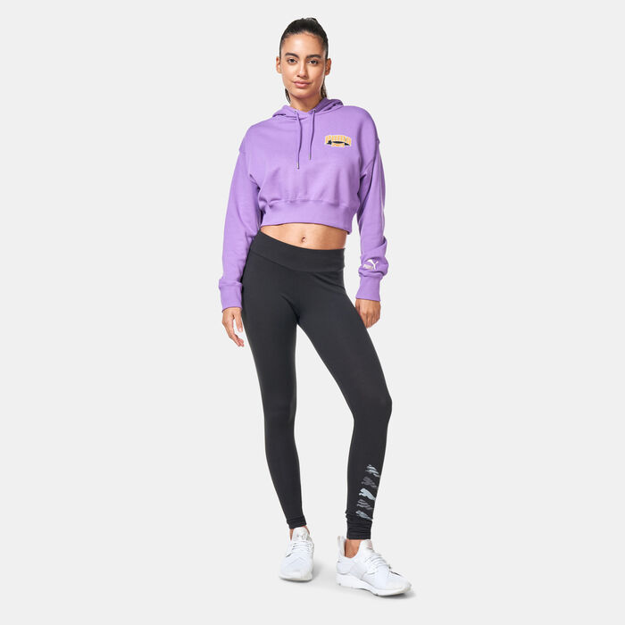 PUMA Women's Team Cropped Hoodie Purple PUMA Women's Team Cropped Hoodie Purple image number 2