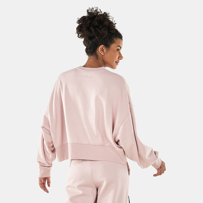 Nike Women's Sportswear Swoosh Fleece Cropped Sweatshirt Pink Nike Women's Sportswear Swoosh Fleece Cropped Sweatshirt Pink image number 1