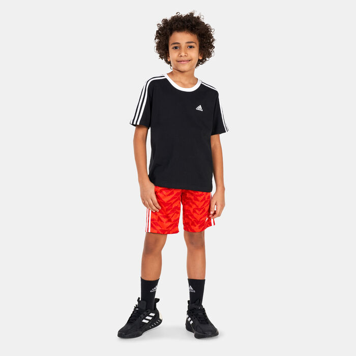 adidas Kids' Essentials 3-Stripes Boyfriend T-Shirt Black adidas Kids' Essentials 3-Stripes Boyfriend T-Shirt Black image number 2