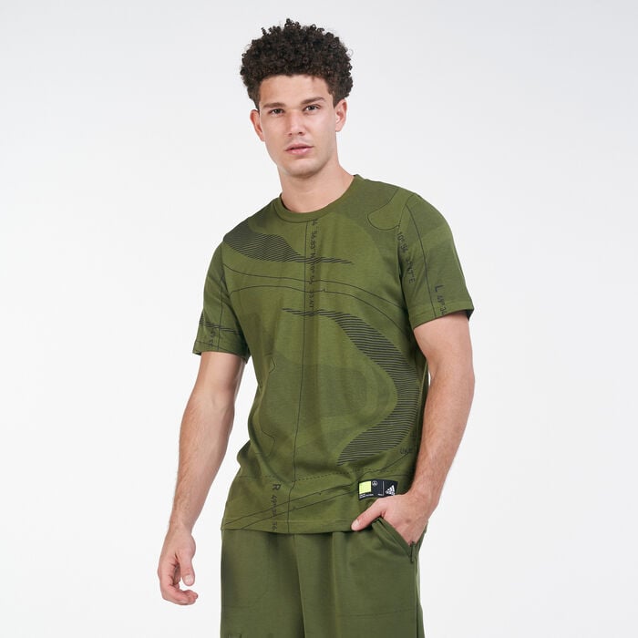 adidas Men's Allover Print T-Shirt Green adidas Men's Allover Print T-Shirt Green image number 0