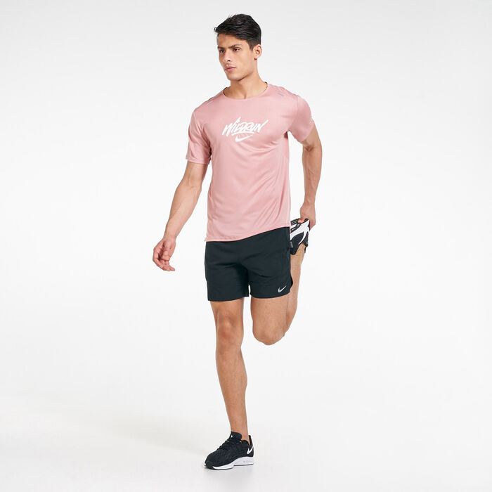 Nike Men's Rise 365 T-Shirt Pink image number 2