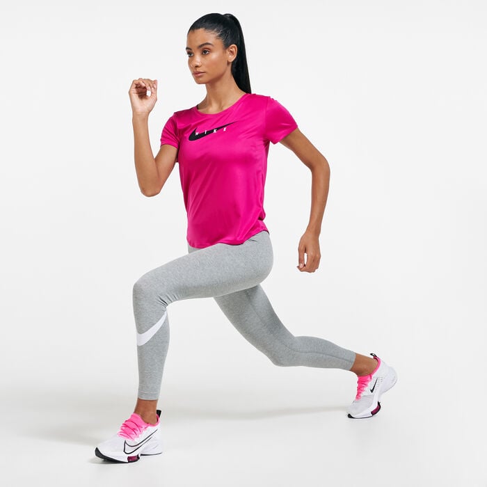 Nike Women's Swoosh Run T-Shirt Red Nike Women's Swoosh Run T-Shirt Red image number 2