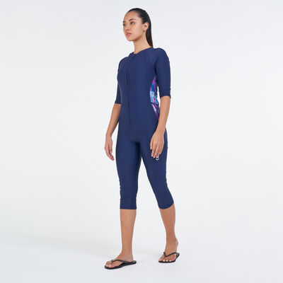 COEGA Women's 3/4 SlimKini One-Piece Swimsuit Blue