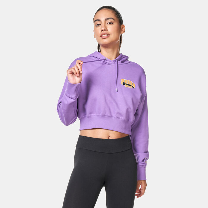 PUMA Women's Team Cropped Hoodie Purple PUMA Women's Team Cropped Hoodie Purple image number 0