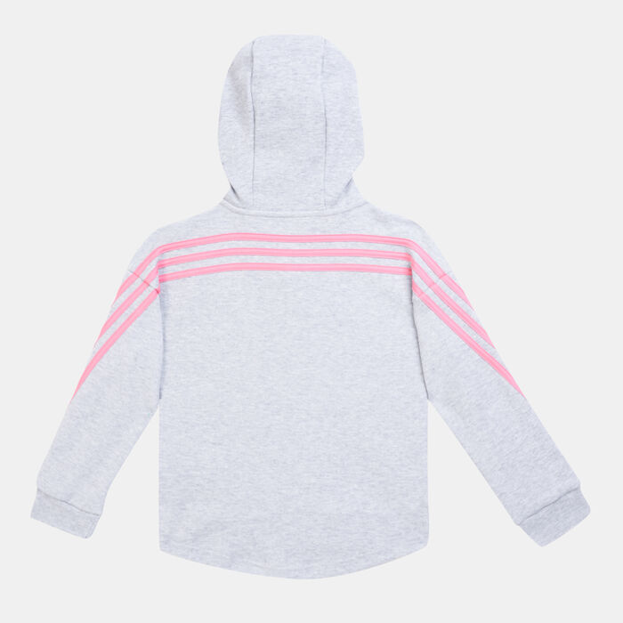 adidas Kids' 3-Stripes Full-Zip Hoodie Grey adidas Kids' 3-Stripes Full-Zip Hoodie Grey image number 1