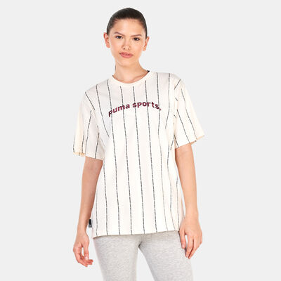 PUMA Women's TEAM Allover Print T-Shirt Beige