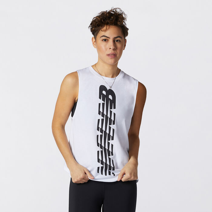 New Balance Women's Relentless Tank Top White New Balance Women's Relentless Tank Top White image number 0