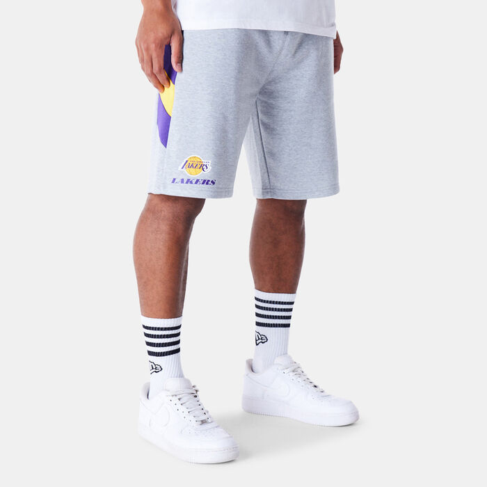 New Era Men's NBA Los Angeles Lakers Panel Shorts Grey New Era Men's NBA Los Angeles Lakers Panel Shorts Grey image number 0