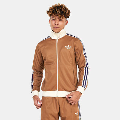 adidas Originals Men's Adicolor Heritage Now Striped Track Top Brown