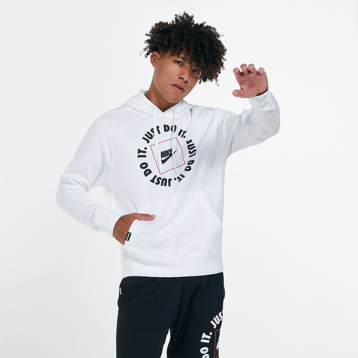 Nike Men's Sportswear Just Do It Pullover Hoodie White Nike Men's Sportswear Just Do It Pullover Hoodie White image number 0