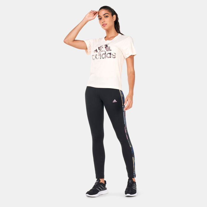 adidas Women's AOP Reg T-Shirt Beige adidas Women's AOP Reg T-Shirt Beige image number 2