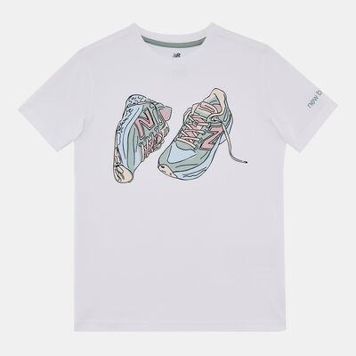 New Balance Kids' Colourblock Shoe Graphic T-Shirt White