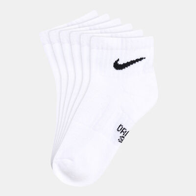 Nike Performance Cushioned Quarter Socks - 3 Pair (Older Kids) White Nike Performance Cushioned Quarter Socks - 3 Pair (Older Kids) White