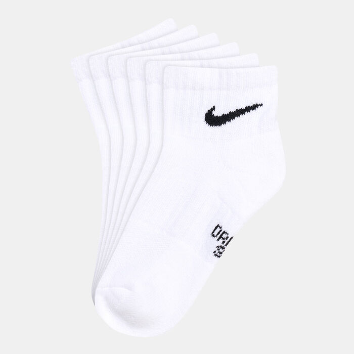 Nike Performance Cushioned Quarter Socks - 3 Pair (Older Kids) White Nike Performance Cushioned Quarter Socks - 3 Pair (Older Kids) White image number 1