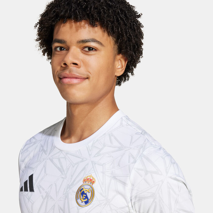 adidas Men's Real Madrid Pre-Match Football Jersey White adidas Men's Real Madrid Pre-Match Football Jersey White image number 3