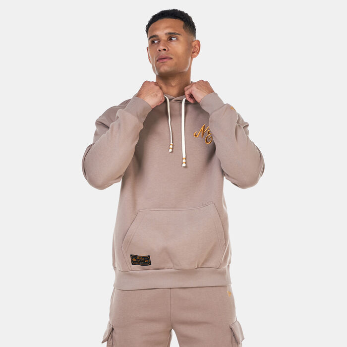 New Era Men's Script Logo Hoodie Beige image number 0