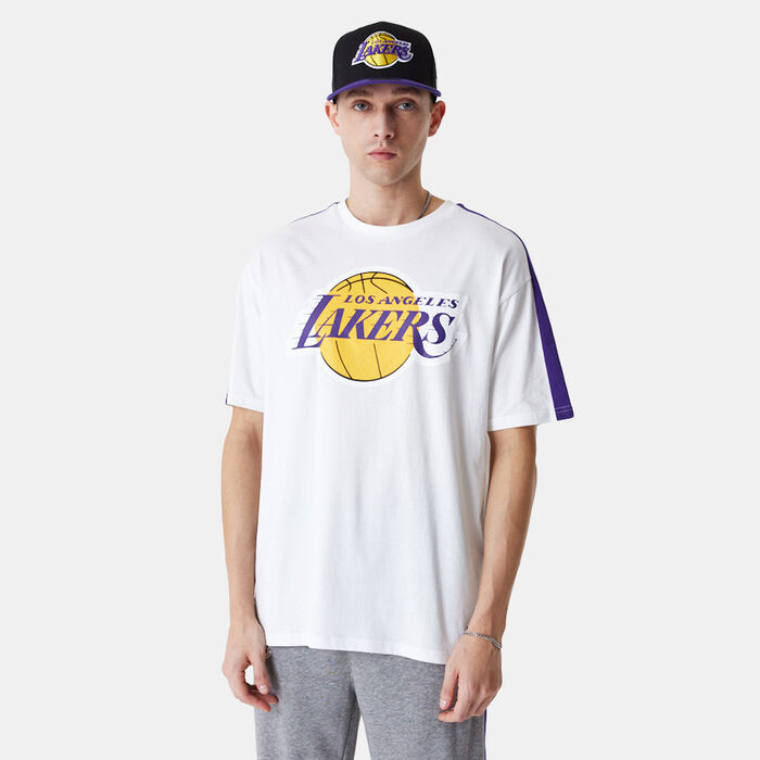 New Era Men's Los Angeles Lakers NBA Colour-Block T-Shirt White New Era Men's Los Angeles Lakers NBA Colour-Block T-Shirt White image number 0