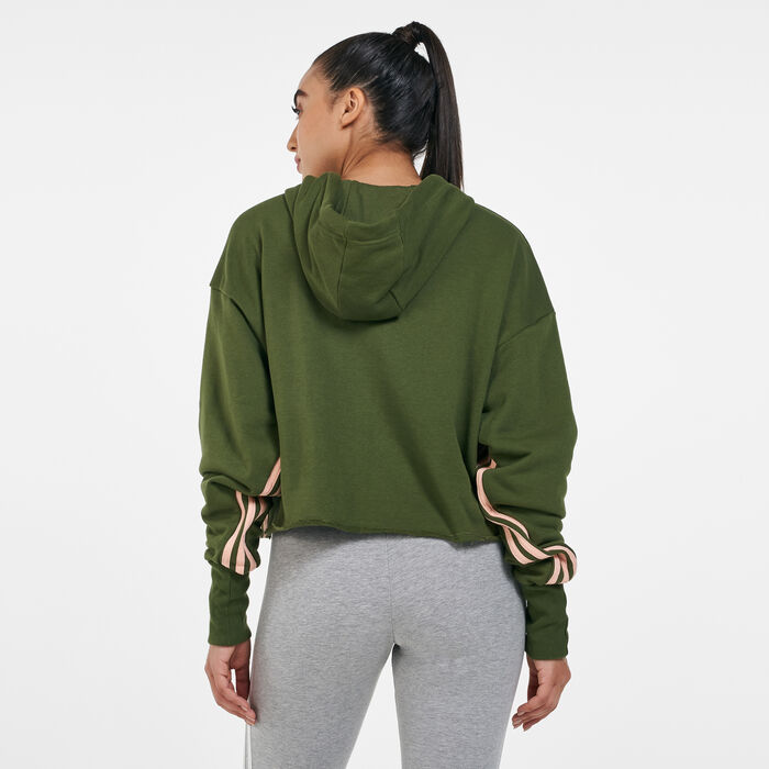 adidas Women's Cropped Hooded Sweatshirt Multi adidas Women's Cropped Hooded Sweatshirt Multi image number 1
