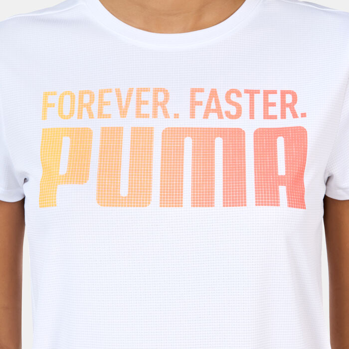 PUMA Women's Run Fav Graphic Running T-Shirt White PUMA Women's Run Fav Graphic Running T-Shirt White image number 3