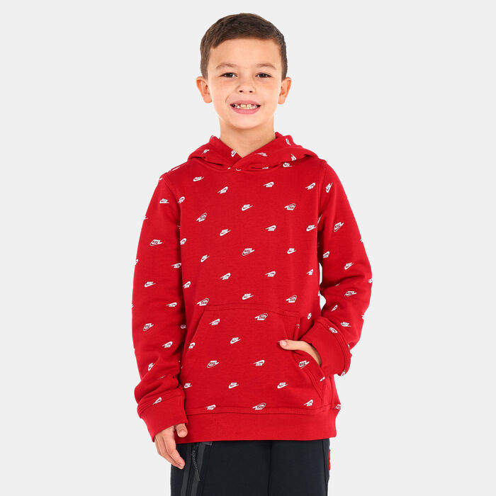 Nike Kids' Sportswear Club Fleece Pullover Hoodie (Older Kids) Red Nike Kids' Sportswear Club Fleece Pullover Hoodie (Older Kids) Red image number 0