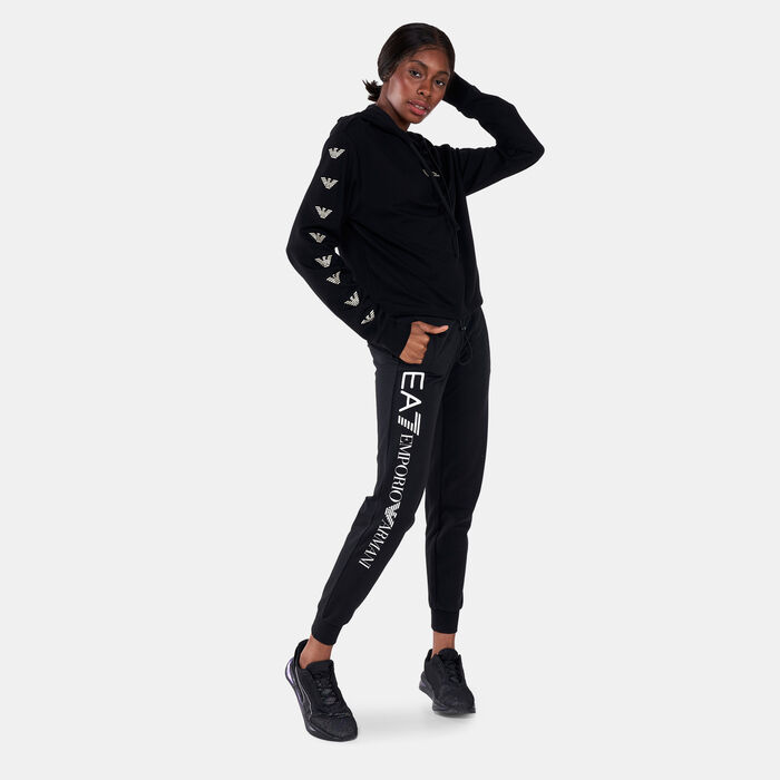 EA7 Emporio Armani Women's Train Logo Series Crop Sweatshirt Black EA7 Emporio Armani Women's Train Logo Series Crop Sweatshirt Black image number 2
